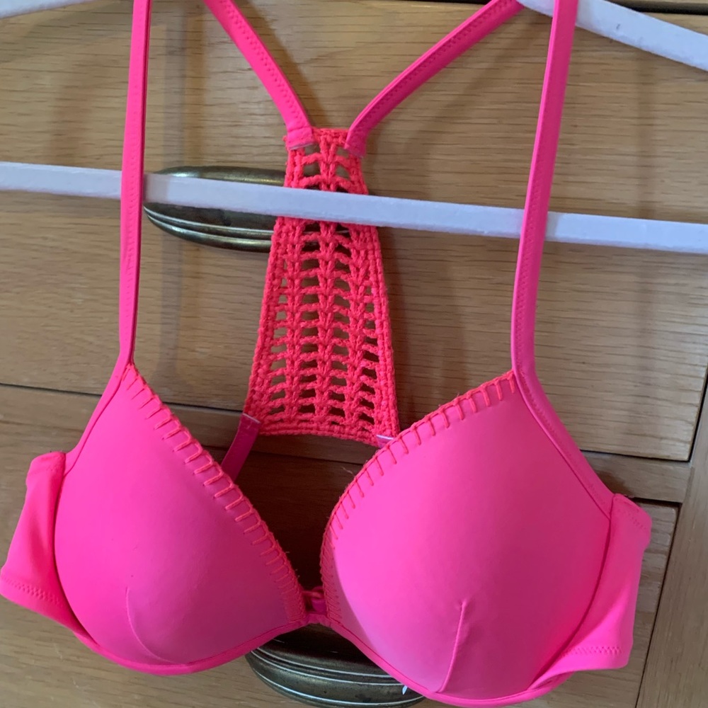 Hot pink bathing suit top!